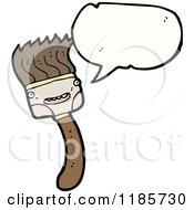 Cartoon Of A Speaking Paintbrush Royalty Free Vector Illustration by lineartestpilot