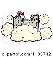 Cartoon Of A Castle In The Clouds Royalty Free Vector Illustration by lineartestpilot