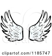 Cartoon Of A Pair Of Wings Royalty Free Vector Illustration by lineartestpilot