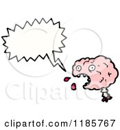 Cartoon Of A Speaking Brain Royalty Free Vector Illustration