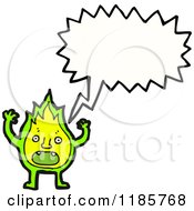 Cartoon Of A Flame Mascot Speaking Royalty Free Vector Illustration
