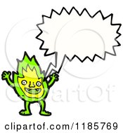 Cartoon Of A Flame Mascot Speaking Royalty Free Vector Illustration