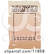 Poster, Art Print Of Wanted Dead Or Alive Frame With A Space For A Picture