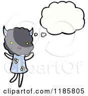 Cartoon Of A Storm Cloud Person Thinking Royalty Free Vector Illustration