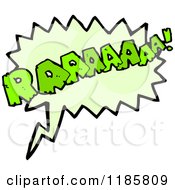 Cartoon Of The Word Raaaaaa I In A Speaking Bubble Royalty Free Vector Illustration by lineartestpilot