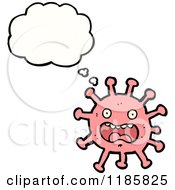 Cartoon Of A Microbe Thinking Royalty Free Vector Illustration