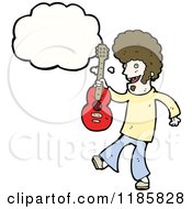 Poster, Art Print Of Man Holding A Guitar Thinking