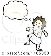 Cartoon Of A Man Wearing A Bath Towel Thinking Royalty Free Vector Illustration by lineartestpilot