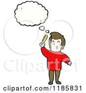 Cartoon Of A Man Combing His Hair Thinking Royalty Free Vector Illustration by lineartestpilot