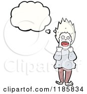 Cartoon Of A Frightened Man Thinking Royalty Free Vector Illustration