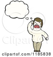 Cartoon Of A Man Crying And Thinking Royalty Free Vector Illustration