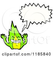 Cartoon Of A Flame Mascot Speaking Royalty Free Vector Illustration by lineartestpilot