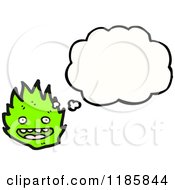 Cartoon Of A Flame Mascot Thinking Royalty Free Vector Illustration by lineartestpilot