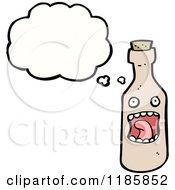 Cartoon Of A Bottle Thinking Royalty Free Vector Illustration