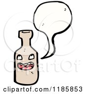 Cartoon Of A Bottle Speaking Royalty Free Vector Illustration