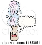 Cartoon Of A Bottle Uncorked And Speaking Royalty Free Vector Illustration