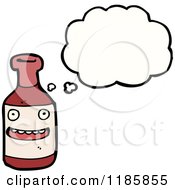 Cartoon Of A Bottle Thinking Royalty Free Vector Illustration