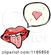 Cartoon Of A Mouth And Tongue Speaking Of Love Royalty Free Vector Illustration