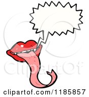 Cartoon Of A Mouth And Long Tongue Speaking Royalty Free Vector Illustration