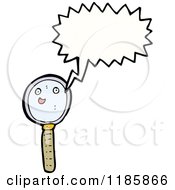 Cartoon Of A Speaking Magnifying Glass Royalty Free Vector Illustration