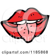 Cartoon Of A Red Lipped Mouth Royalty Free Vector Illustration
