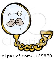Cartoon Of A Magnifying Glass With A Mustache Royalty Free Vector Illustration
