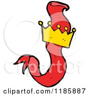 Cartoon Of A Ribbon With A Crown Royalty Free Vector Illustration