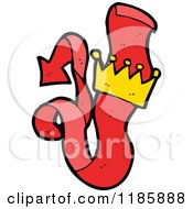 Cartoon Of A Ribbon With A Crown Royalty Free Vector Illustration
