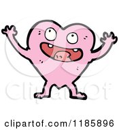 Cartoon Of A Pink Heart Mascot Royalty Free Vector Illustration