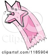 Cartoon Of A Sick Pink Shooting Star Royalty Free Vector Illustration