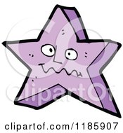 Cartoon Of A Purple Confused Star Royalty Free Vector Illustration