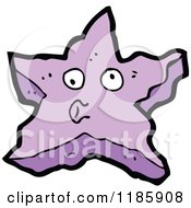 Cartoon Of A Purple Whistling Star Royalty Free Vector Illustration by lineartestpilot