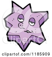 Cartoon Of A Purple Sleepy Star Royalty Free Vector Illustration