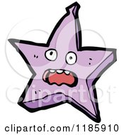 Cartoon Of A Purple Frightened Star Royalty Free Vector Illustration