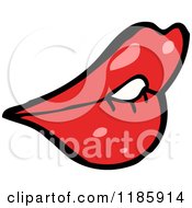 Cartoon Of A Red Lipped Mouth Royalty Free Vector Illustration