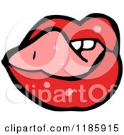 Cartoon Of A Mouth Licking Its Lips Royalty Free Vector Illustration