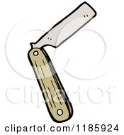 Cartoon Of A Straight Edge Razor Royalty Free Vector Illustration by lineartestpilot