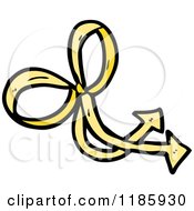 Cartoon Of A Yellow Ribbon Tied Into A Bow Royalty Free Vector Illustration