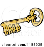 Cartoon Of A Golden Key Royalty Free Vector Illustration by lineartestpilot