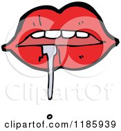 Cartoon Of A Red Lipped Drooling Mouth Royalty Free Vector Illustration