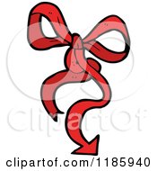 Cartoon Of A Red Ribbon Tied Into A Bow Royalty Free Vector Illustration