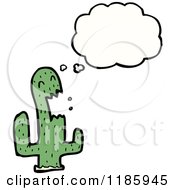 Cartoon Of A Saguaro Cactus Thinking Royalty Free Vector Illustration by lineartestpilot