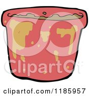 Cartoon Of A Muddy Flower Pot Royalty Free Vector Illustration by lineartestpilot