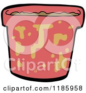 Cartoon Of A Muddy Flower Pot Royalty Free Vector Illustration by lineartestpilot