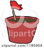 Cartoon Of A Flower Pot Royalty Free Vector Illustration by lineartestpilot