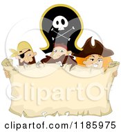 Poster, Art Print Of Pirate Captain And Crew Holding A Parchment Sign