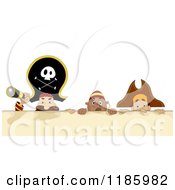 Poster, Art Print Of Pirate Captain And Men With A Spyglass Over A Sign