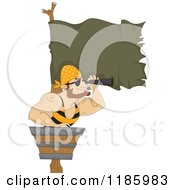 Poster, Art Print Of Pirate Using A Spyglass In A Crows Nest