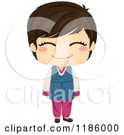Poster, Art Print Of Cute Smiling Korean Boy Wearing A Traditional Costume
