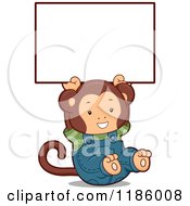 Poster, Art Print Of Student Monkey Holding Up A Sign